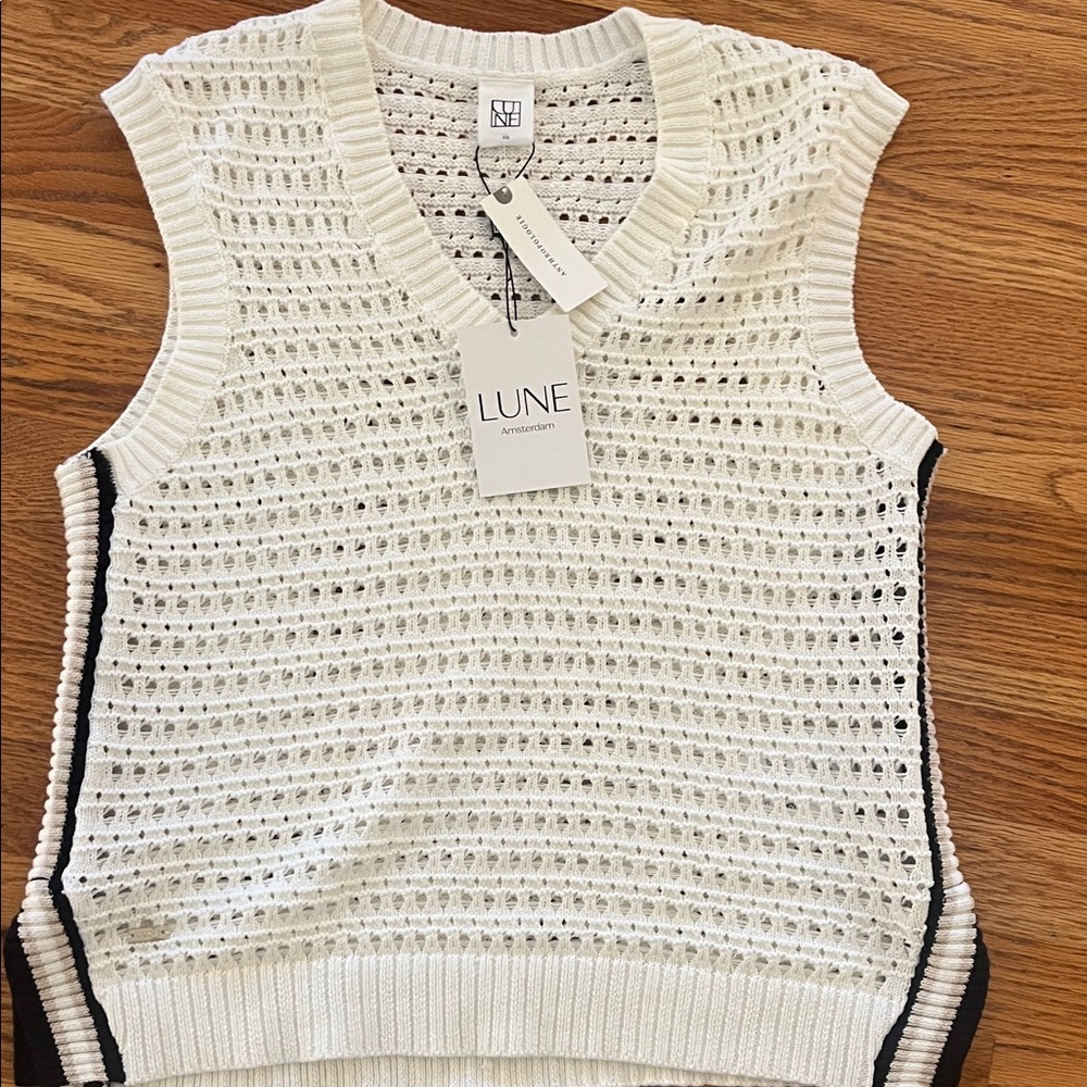 Women's Ivory V-Neck Sweater Vest from Anthropologie